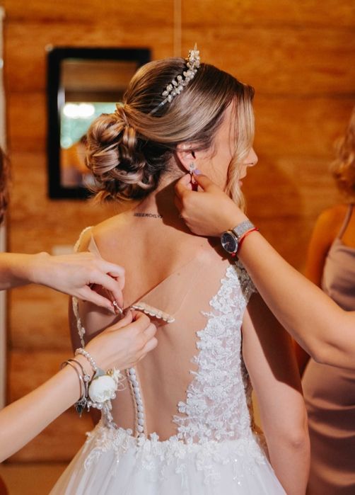 Vand rochie de mireasa cu dantela si tulle