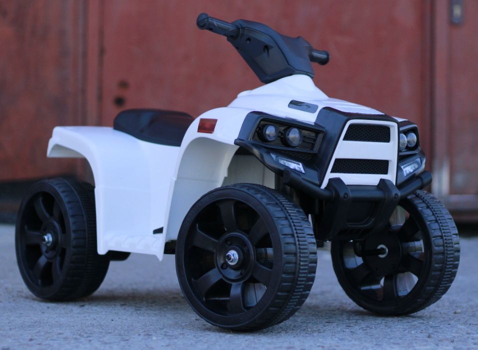 ATV electric pentru copil 1-3 ani, Offroad Panda 35W 6V 4.5Ah #Alb