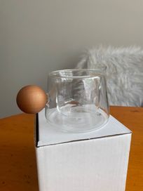 Модерна стъклена чаша за еспресо с двойно дъно