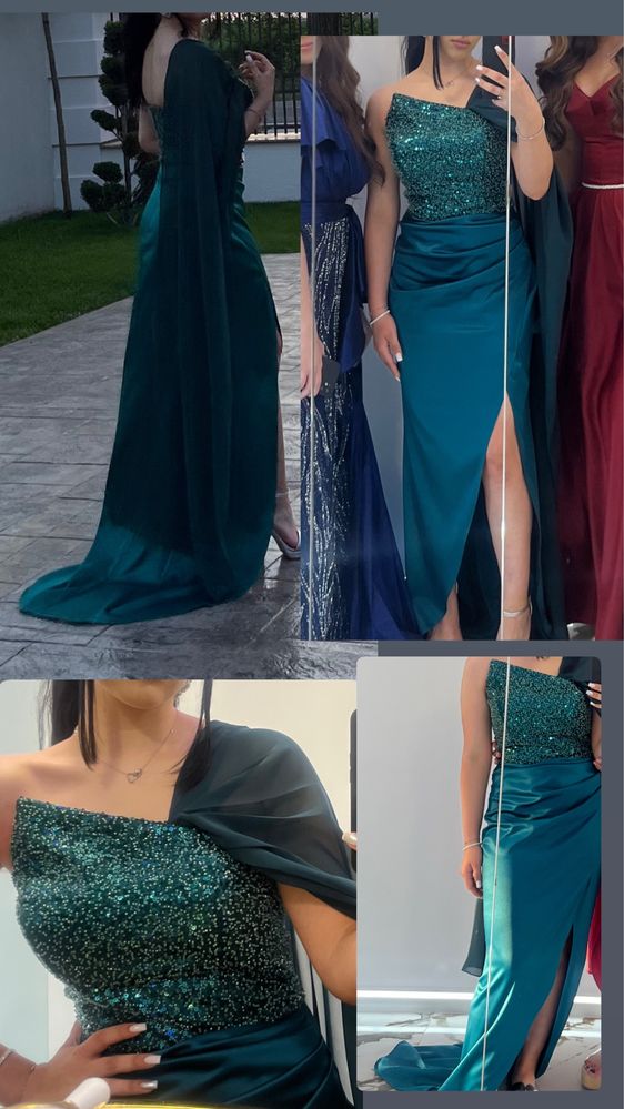 rochie lunga verde