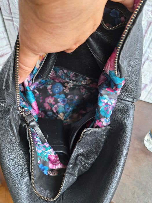 дамска чанта,черна кожена торба-естествена кожа