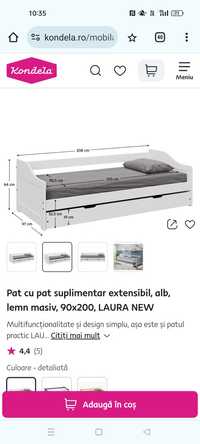 Vând pat sandwich / dublu pentru copii, 90 cm lățime X2,  2 m lungime