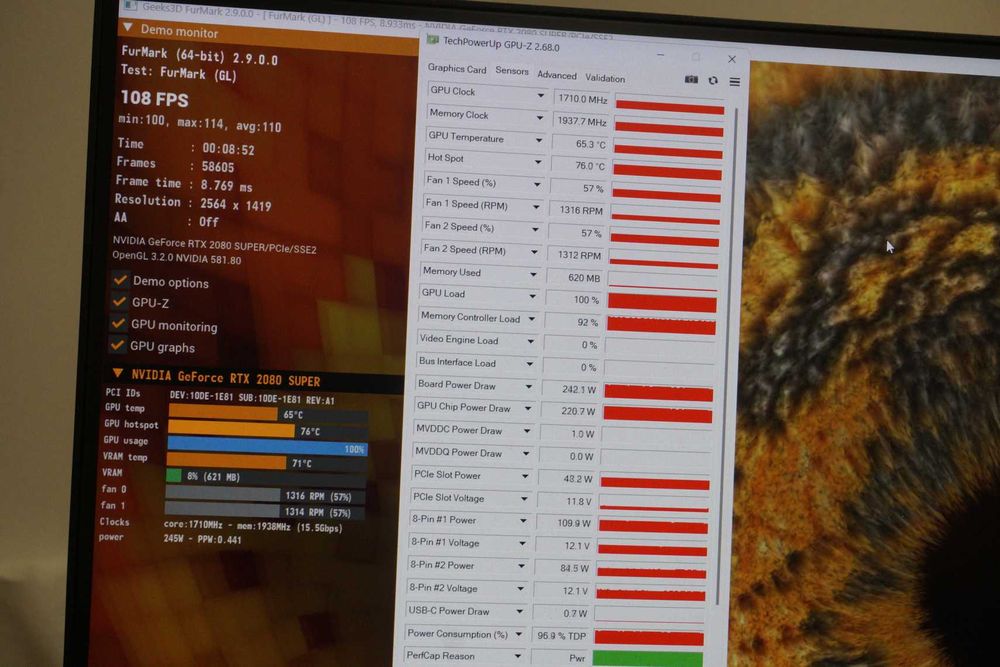 Видеокарта GPU RTX 2080 Super 8GB Palit Gamerock / Вкл.ДДС