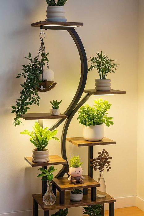 Стеллаж для цветов напольный с LED подсветкой