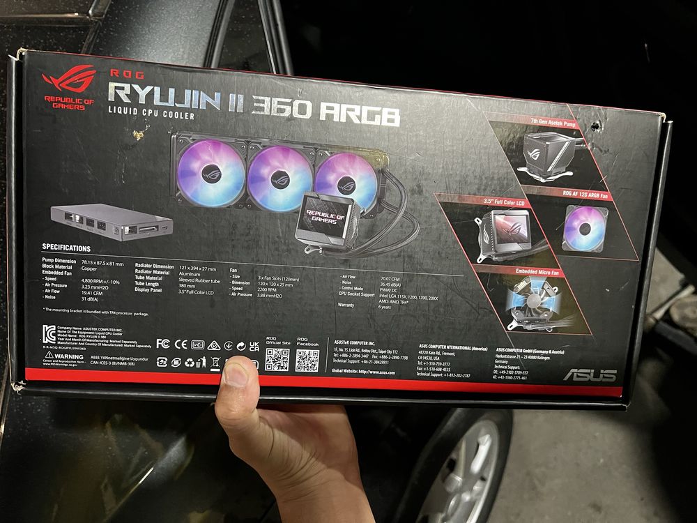 ASUS ROG RYUJIN II 360 ARGB Жидкостное охлаждение