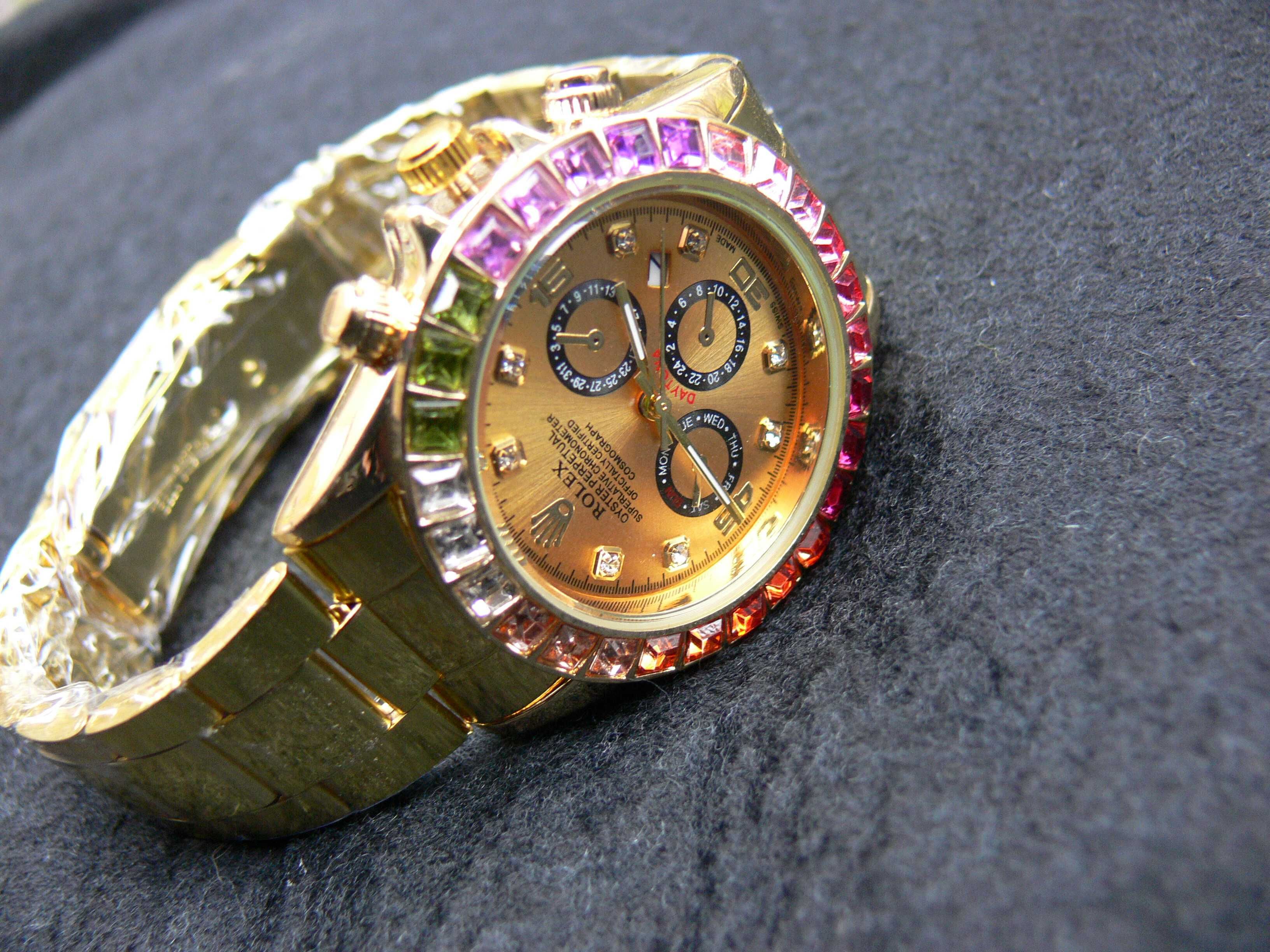 Ceas ROLEX DAYTONA RAINBOW Gold-Superb Redus !! 2024 NOU