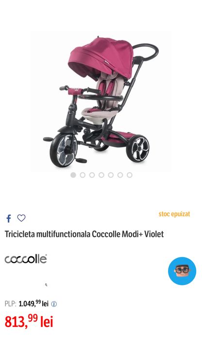 Tricicleta multifunctionala Coccolle Modi+ Violet