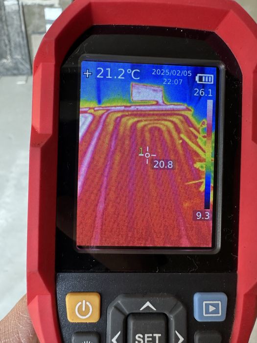 Утечка воды акустическим детектором и тепловизором