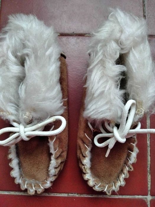 Топли пантофки естествен велур