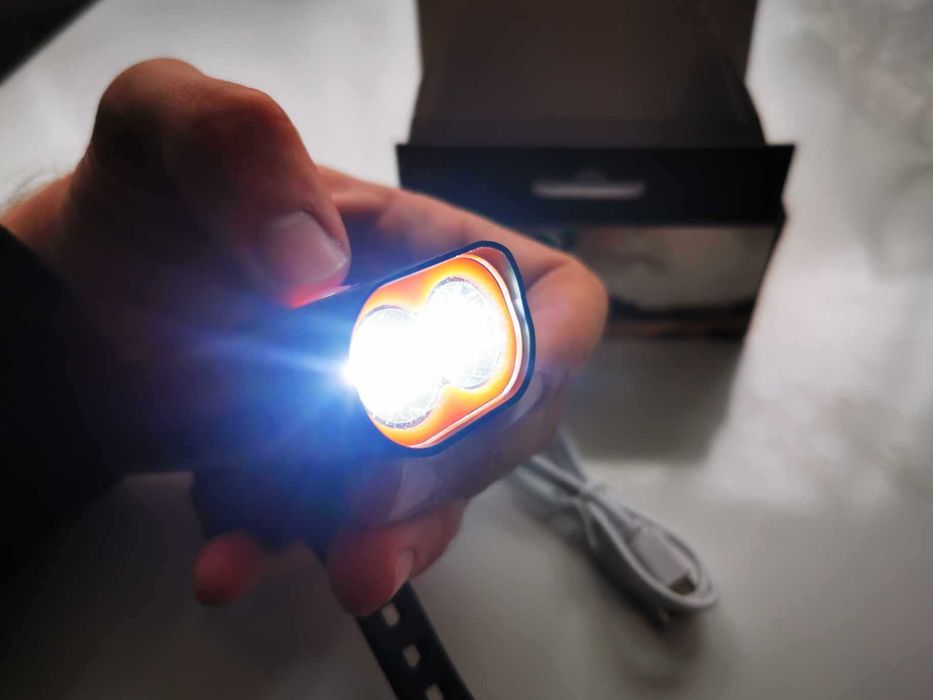 Lumina alba LED frontala ghidon bicicleta reincarcabila far lanterna