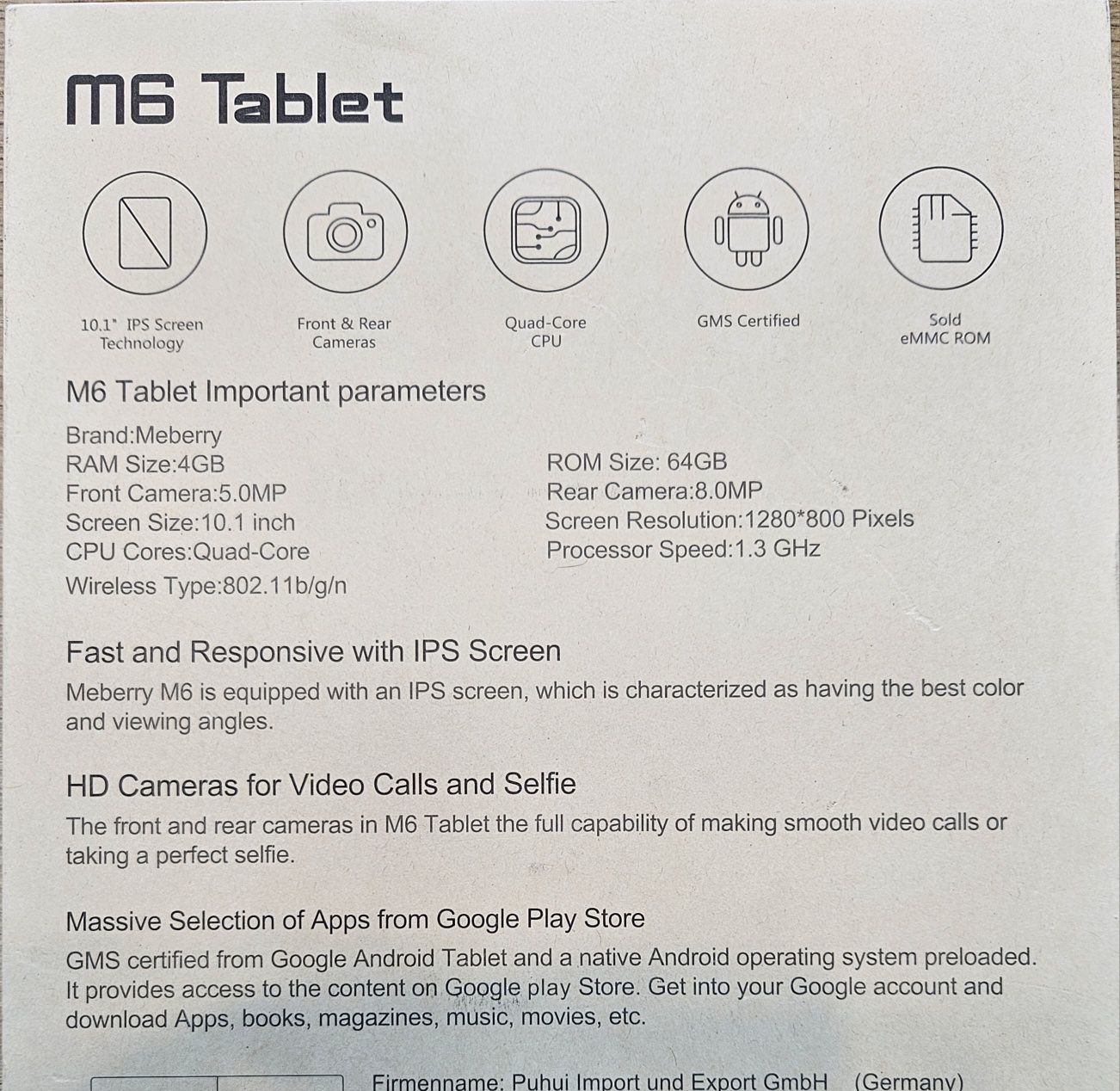 Tableta 10 inch dual sim octacoreMeberry m6 64gb 8mp 4gb ram