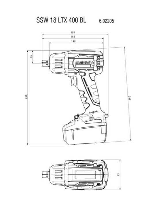 Акумулаторен ударен гайковерт Metabo SSW 18 LTX 400 BL
