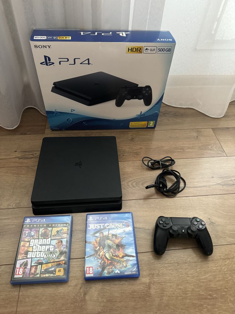 PlayStation 4 Slim, 500Gb, Impecabila + cutie