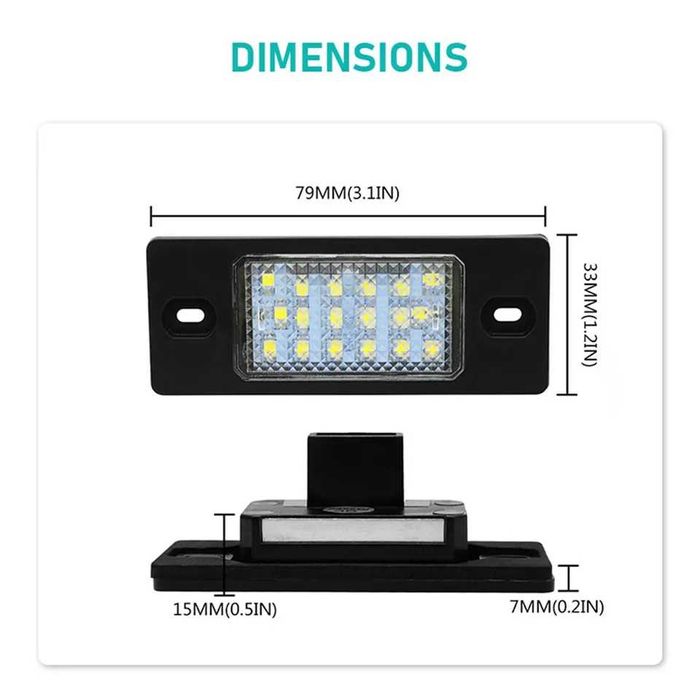 Плафони LED 3938-1 за регистрационен номер за Porsche VW