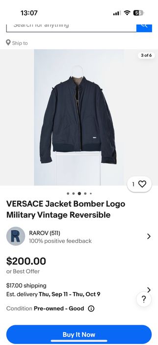 Jachetă Military Versace Originală doua fețe