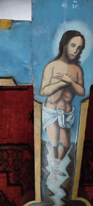 Icoana veche , cruce procesionala secol 19