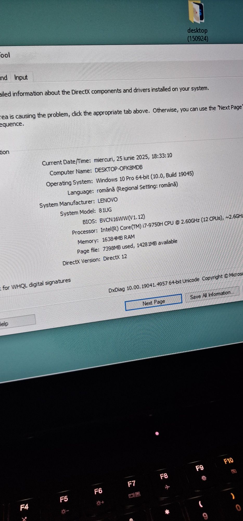 Laptop Lenovo i7 9750H, 16 Gb, GTX 1660 TI, 1Tb