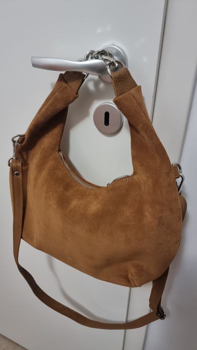 Geanta din piele naturala întoarsă