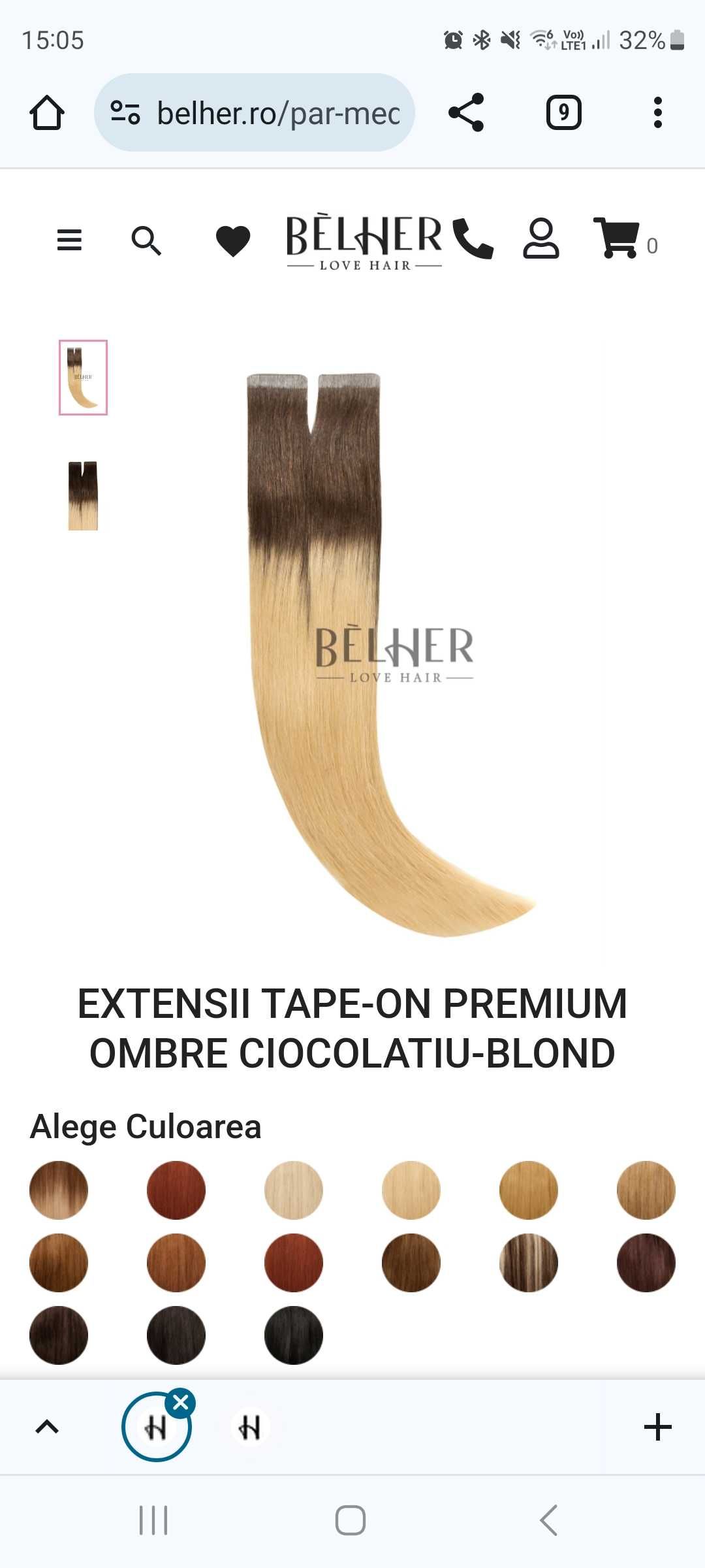 Extensii par tape-on Ombre Belher