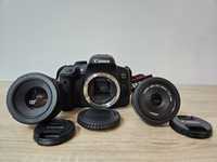 Canon 750D + 50mm F1.8 + 24mm f2.8 +geantă