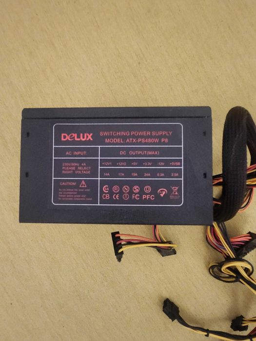 ATX захранване DELUX 4ATX PS480W  P8 с подарък кутия POWER BOX