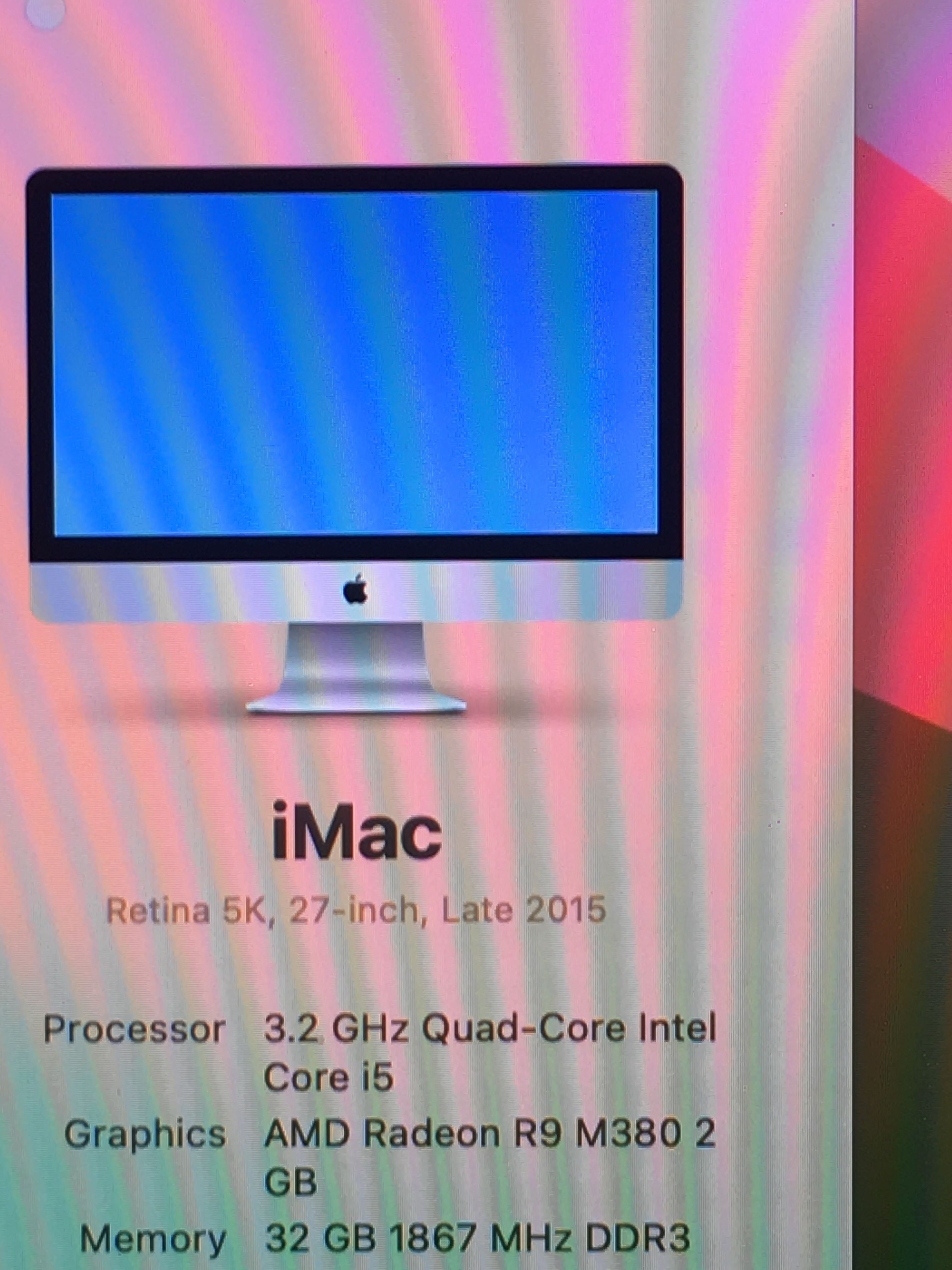 Imac 2015 27 инча 32GB RAM 1TB SSD с bluetooth Apple мишка иклавиатура