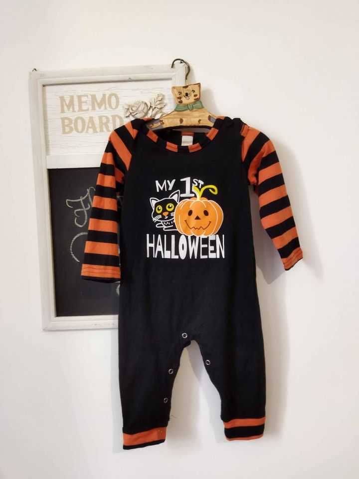 Costum salopeta Halloween  bebeluși vârstă 6-9-12 luni mărimea 74/80