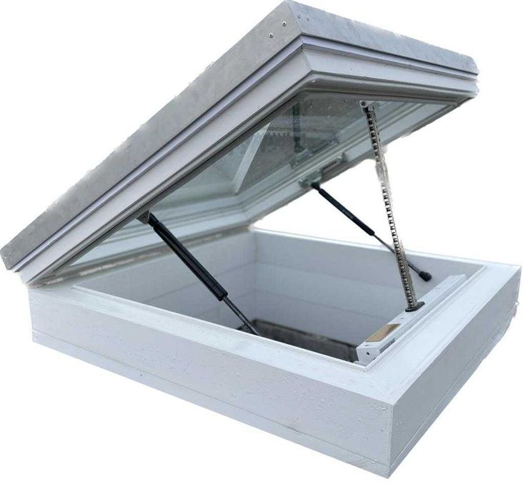 Зенитный фонарь электроуправлении с закаленным стеклом и стеклопакетом