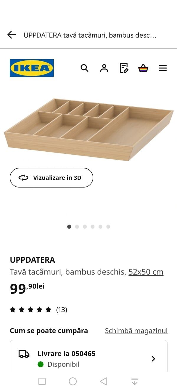 Tava tacâmuri, ikea ,bambus ,nou