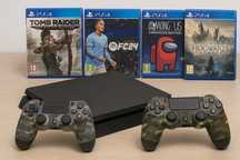 Ps4 cu 2 manete +FC24,hogwarts legacy -stare excelenta