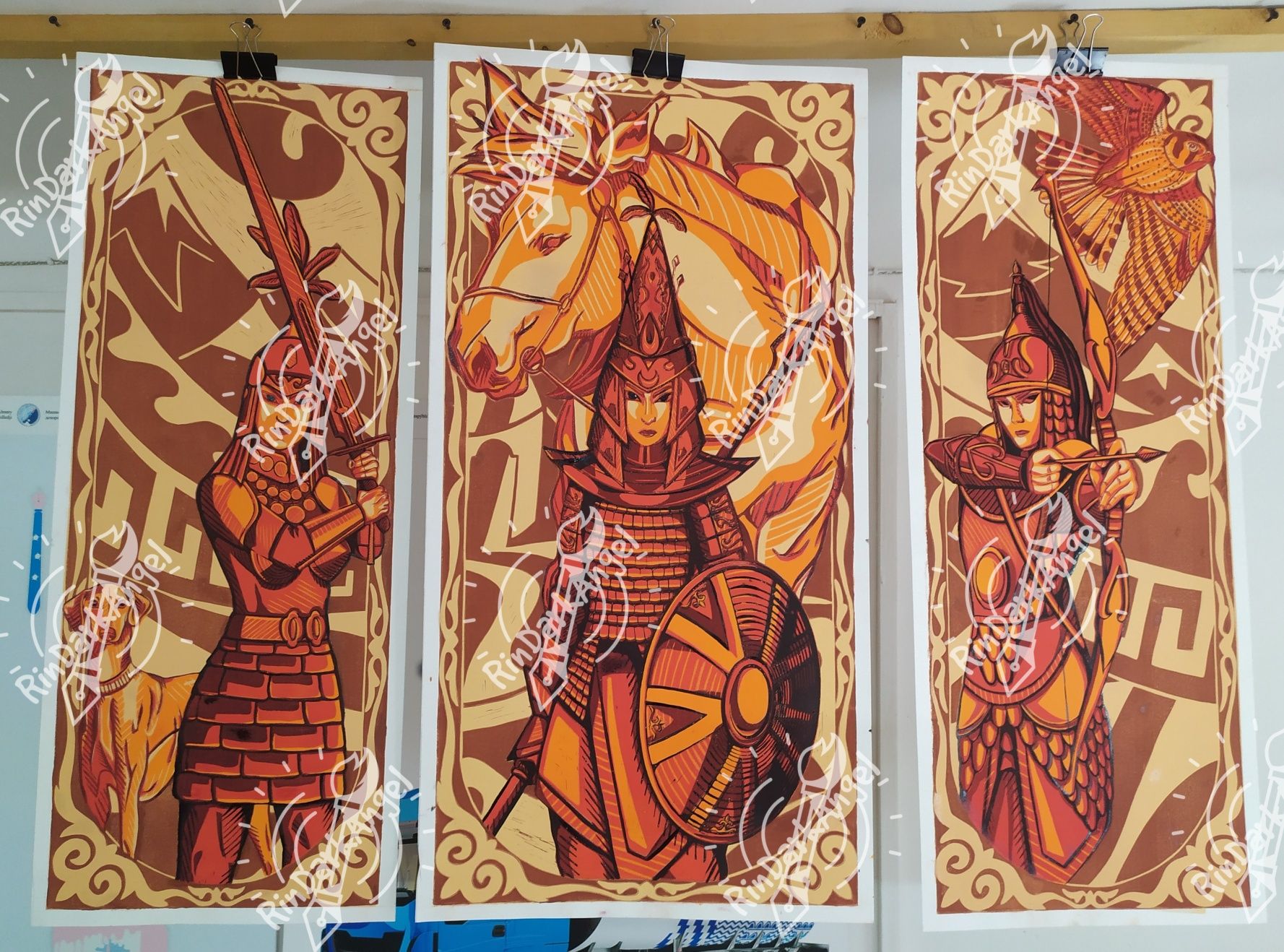 Продам триптих ручной работы "Воительницы Великой степи"