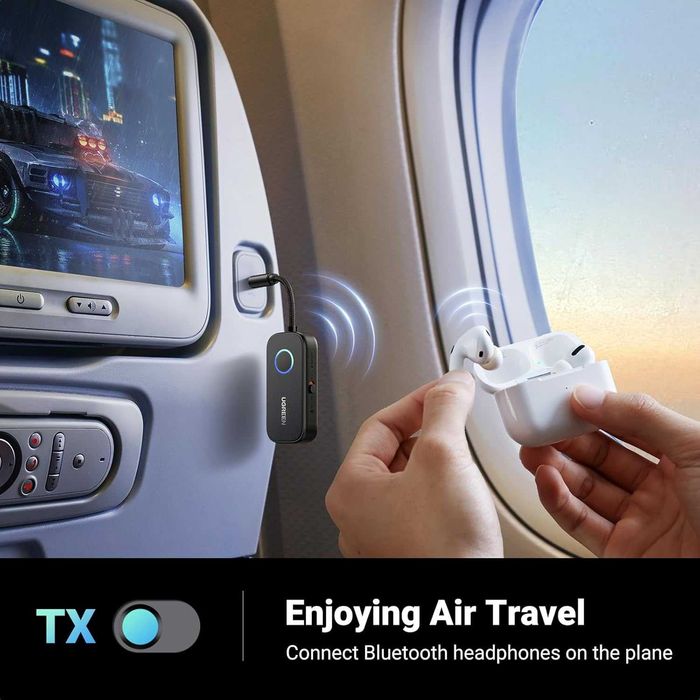 UGREEN Adaptor transmițător Bluetooth 5.2,Airpod,căști duble,2-în-1