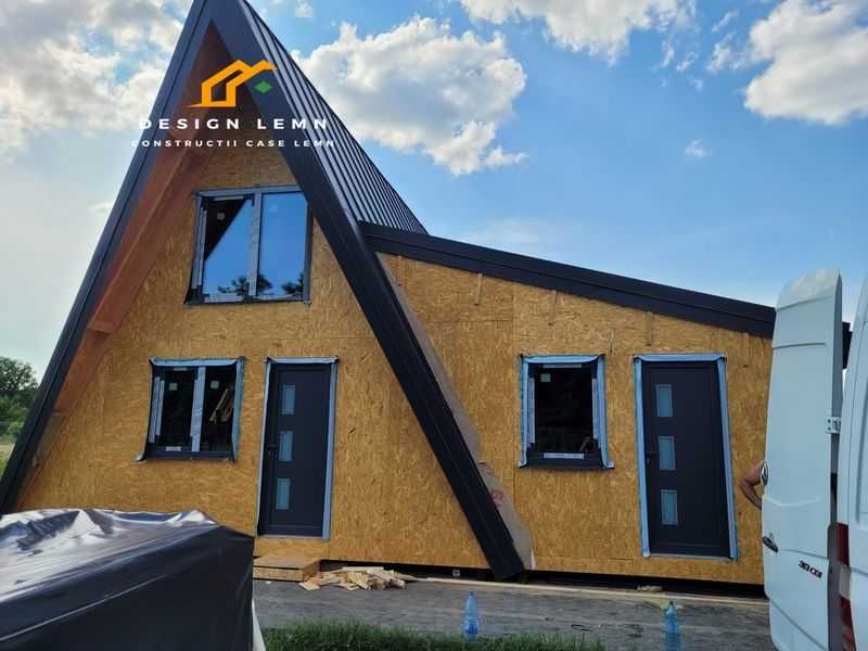 Casuta A frame din lemn, cu anexa, Chiajna,  85,5mp + 30,87mp