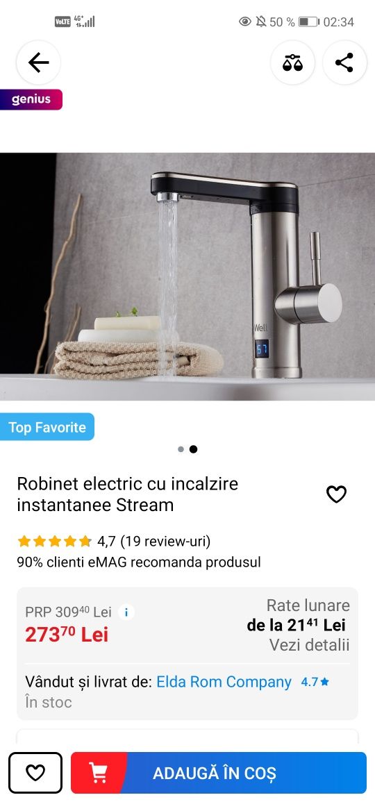 NOU în GARANȚIE!! Robinet electric cu încălzire instantanee