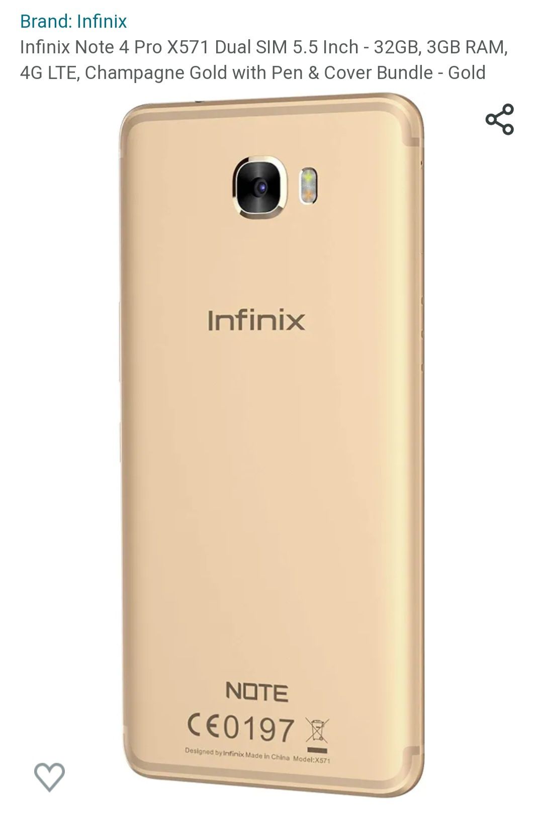 Telefon infinix note 4pro x571