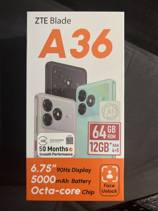 ZTE Blade A36 новый упакован (черный)