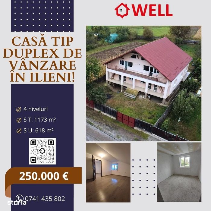 Casă tip duplex de vânzare în Ilieni!