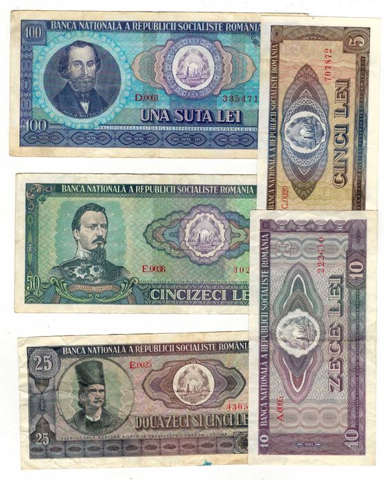 Lot 5 bancnote Romania 1966- 3 loturi