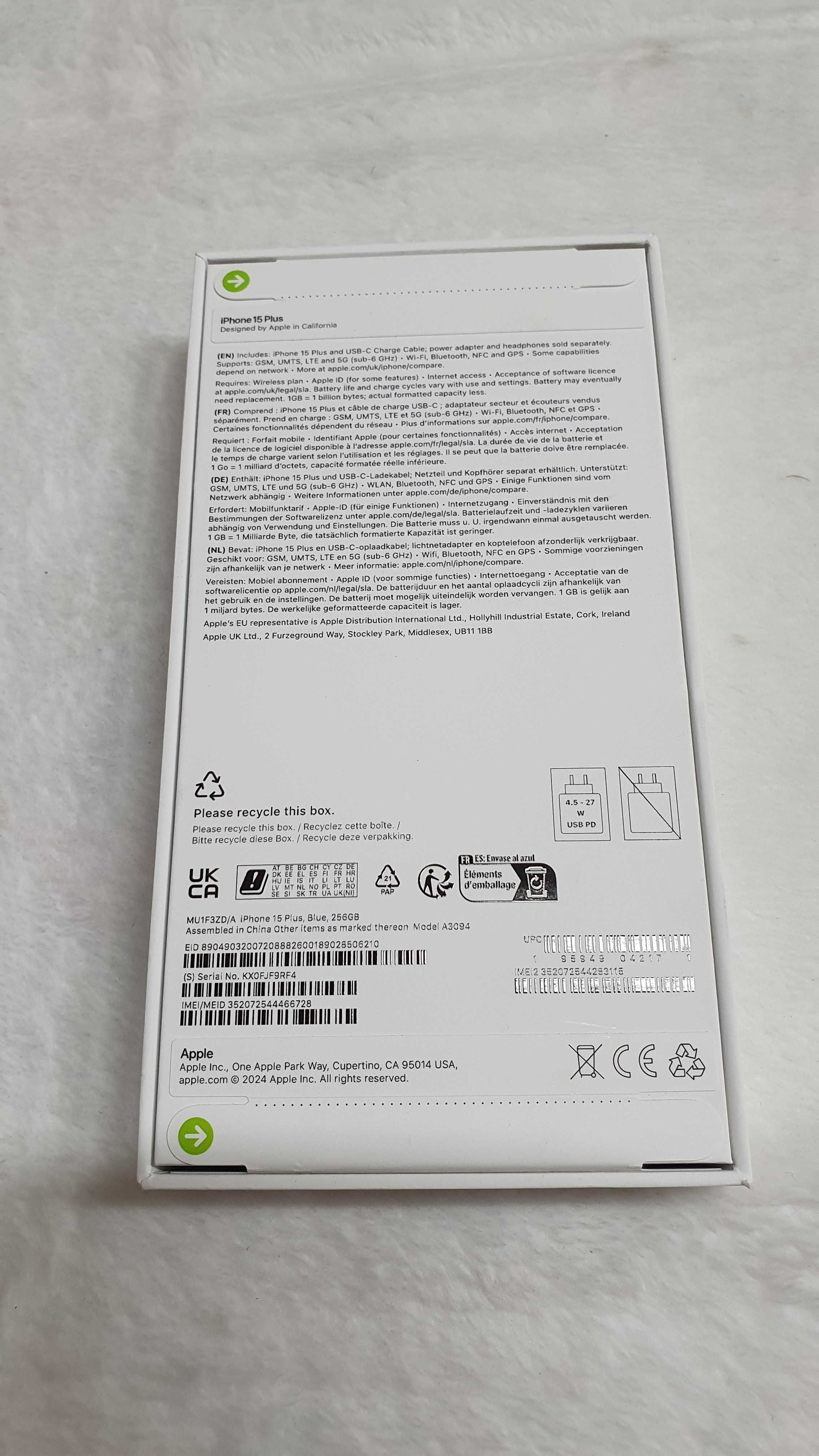 Apple Iphone 15 Plus 256GB Blue