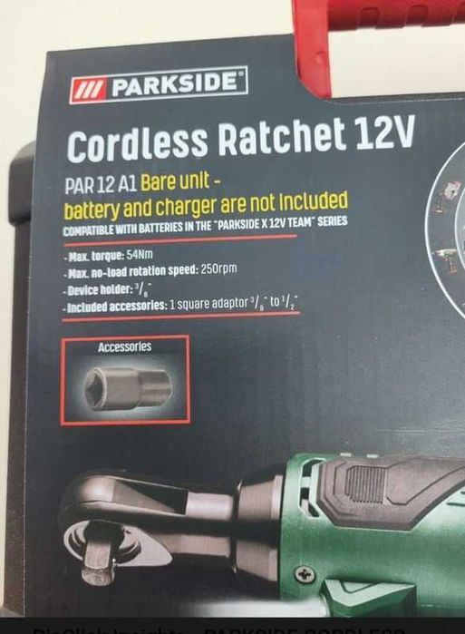 Акумулаторна Тресчотка 12V Parkside Парксайд 3/8 ударна ratchet