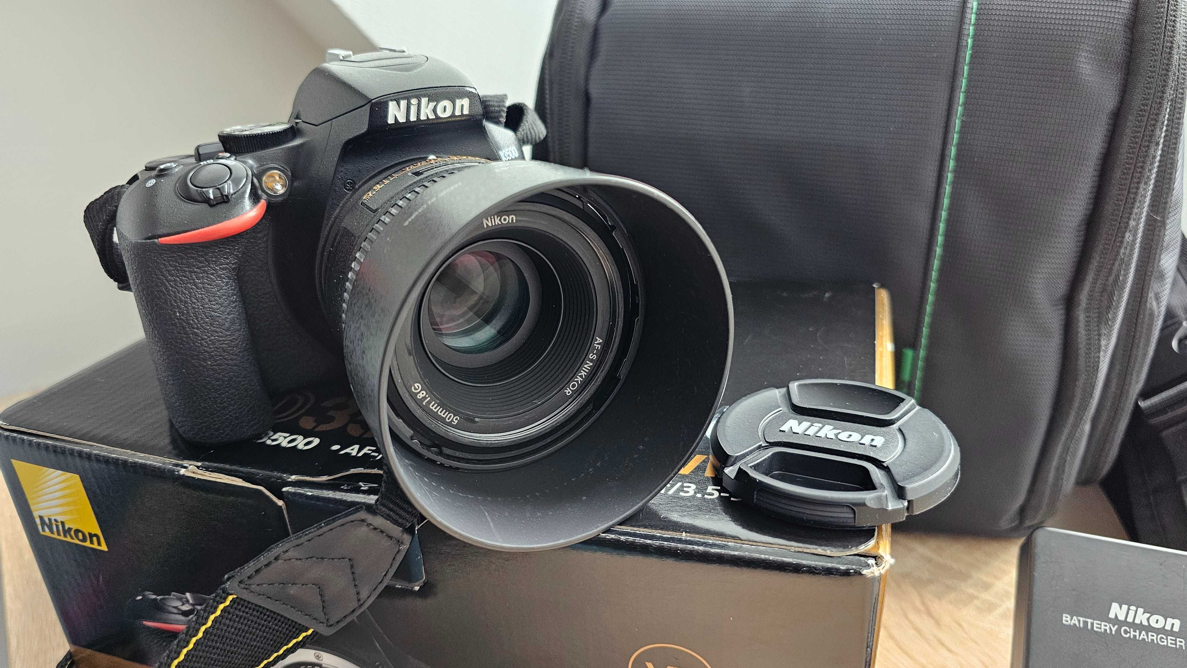 Nikon D3500 Black обектив Nikon AF-S Nikkor 50mm f/1.8G