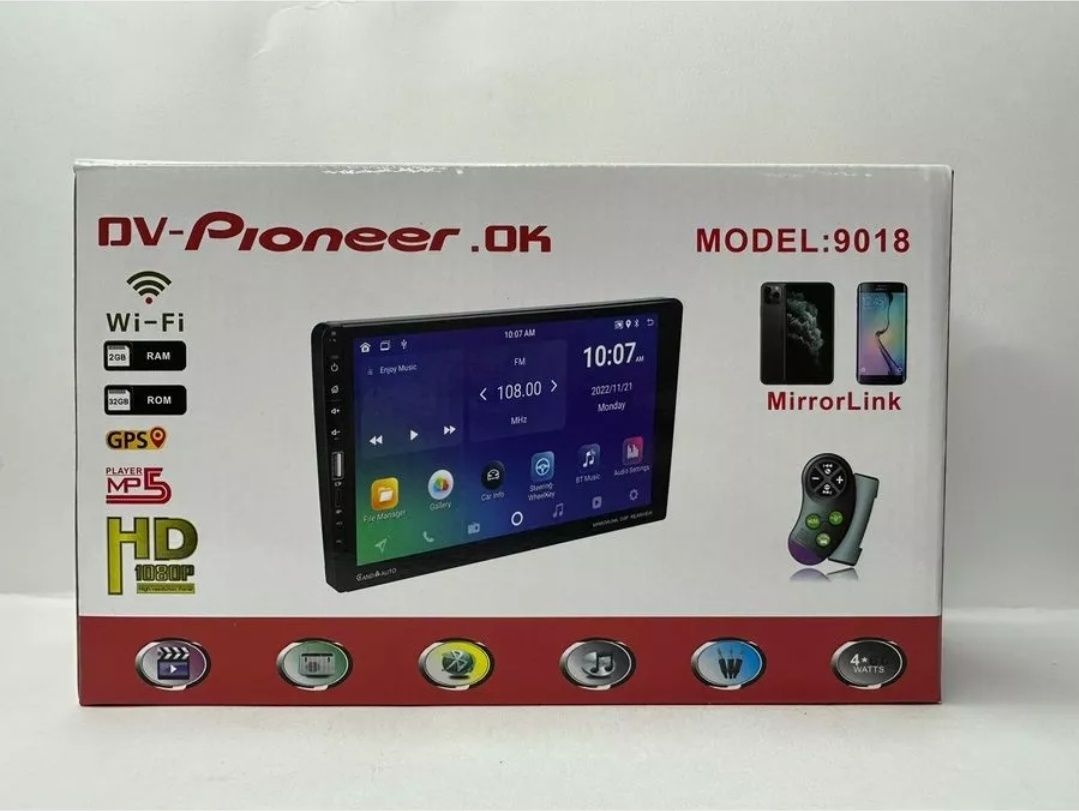 Магнитолла Андройд 9дюйм 2/32 с пультом на руль PIONEER 9018