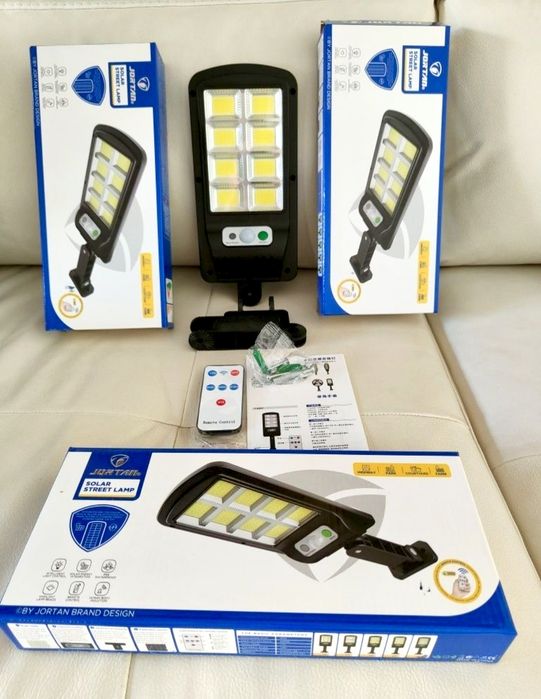 Set 3 Lampi Solare Gradina , Lampa cu telecomanda și senzor 400W x3