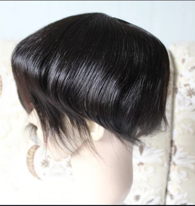 Peruca din păr natural Indian. 15 x 20 cm. Negru natural.