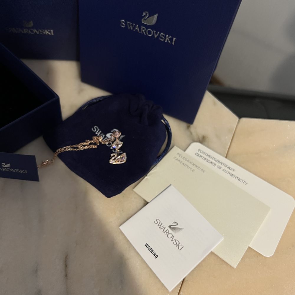 Lanțisor Swarovski Rose/Gold Dancing Swan