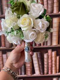 Buchet trandafiri de sapun pentru nunta sau cununie mireasa nasa