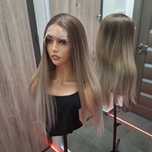 Perucă lungă din dantelă, blondă ombre, sintetică 60150