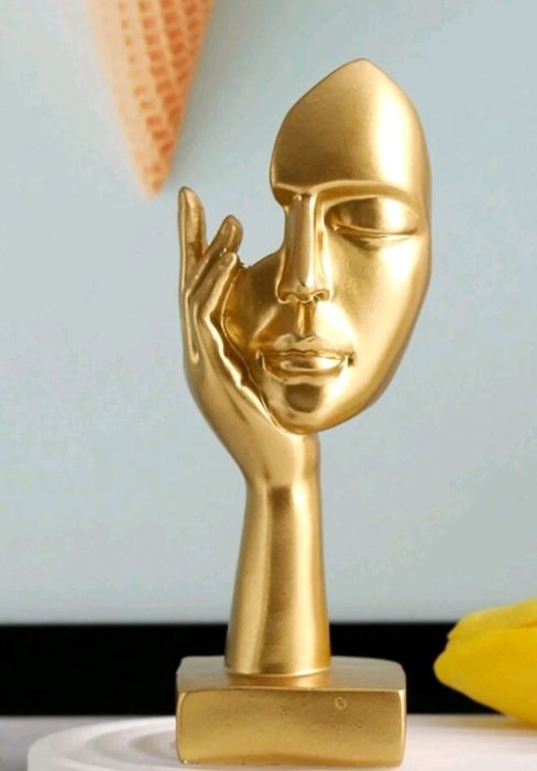 Статуетка абстракт лице златна