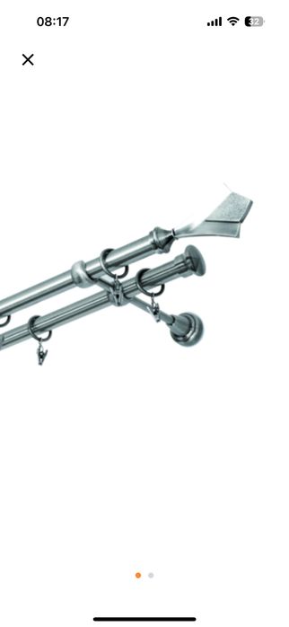 Galerie dubla, bara metal pentru perdea