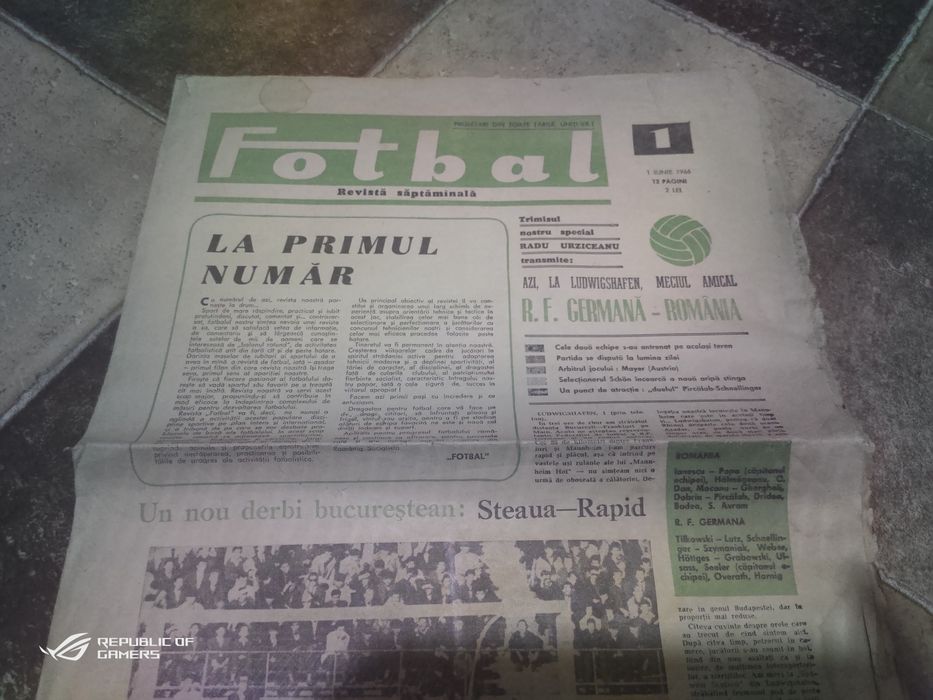 Colecție  revista săptămânală Sport 1966-1968 Fotbal